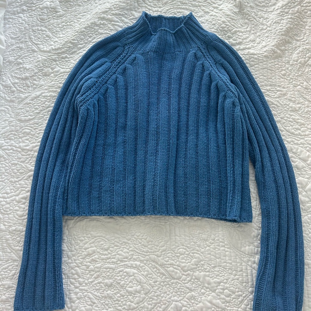 American Eagle Outfitters Blue Cowl Neck Sweater